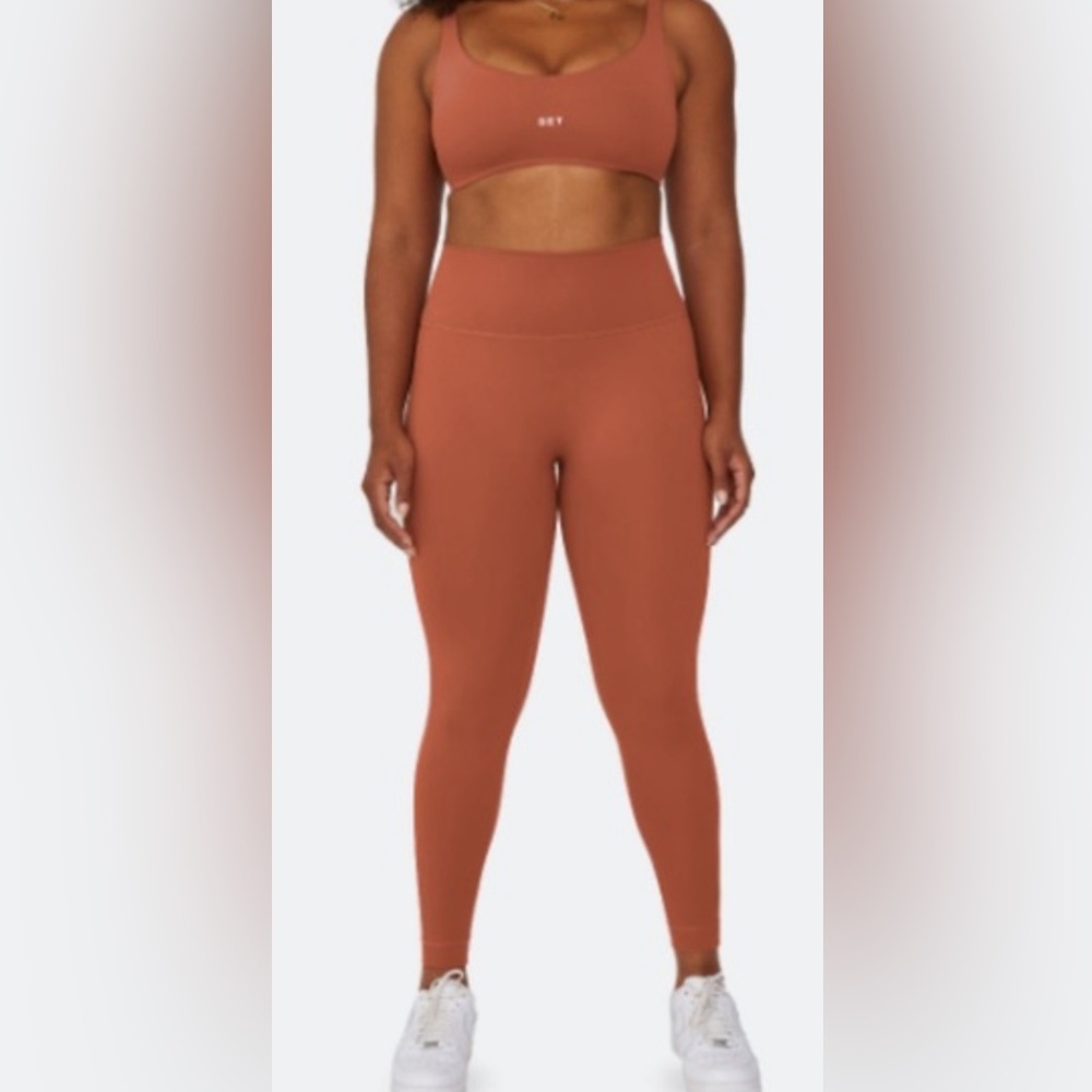 Set Active Sculptflex Seamless Leggings Copper Workout Yoga Womens Size S